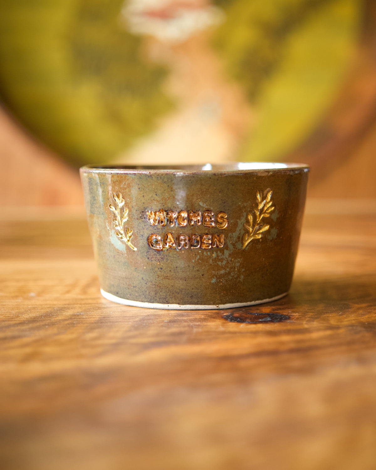 Cache pot Witches Garden Vert et Or